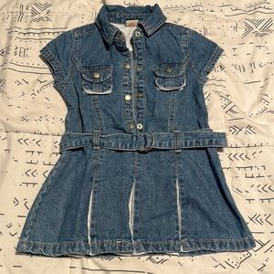 Girls Denim Pleated Dress, size 24 months